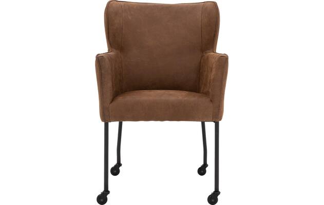 Goossens excellent eetkamerstoel leogang bruin leer - 8218723-03