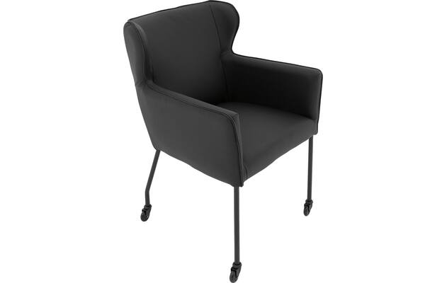 Goossens excellent eetkamerstoel leogang zwart leer - 8218725-04