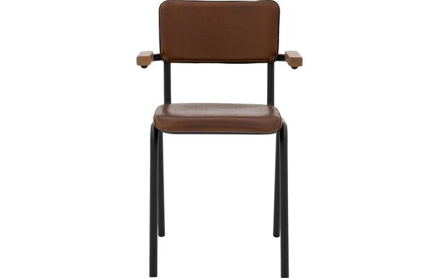 Goossens eetkamerstoel chaplin bruin leer - 8219153-01