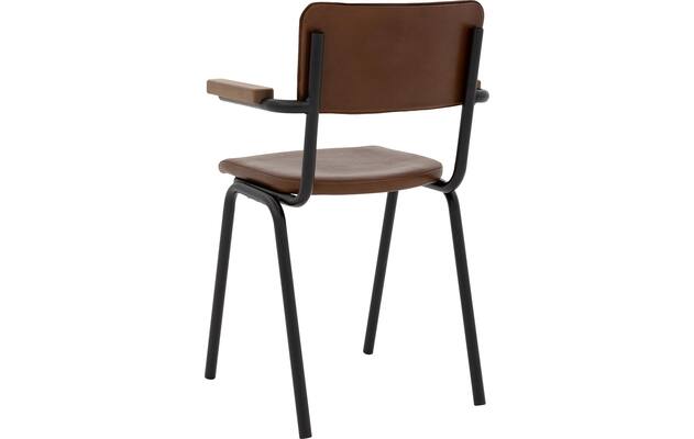 Goossens eetkamerstoel chaplin bruin leer - 8219153-03