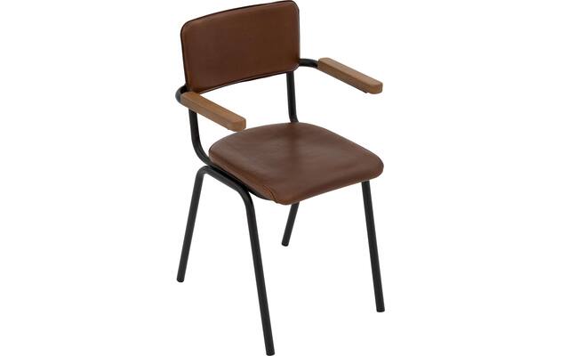 Goossens eetkamerstoel chaplin bruin leer - 8219153-04