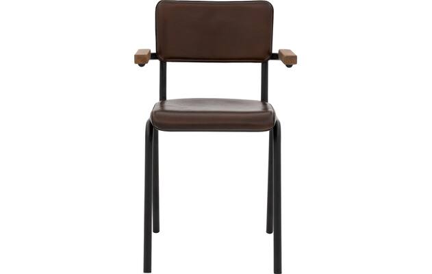 Goossens eetkamerstoel chaplin bruin leer - 8219155-01
