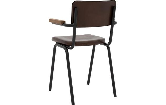 Goossens eetkamerstoel chaplin bruin leer - 8219155-03