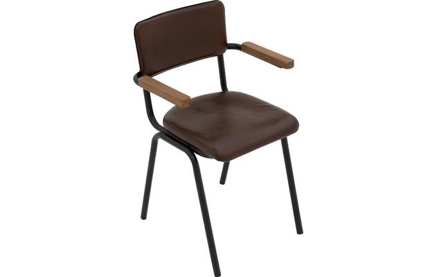 Goossens eetkamerstoel chaplin bruin leer - 8219155-04
