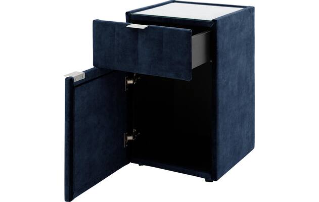 Goossens excellent nachtkastje briljant supreme blauw stof - 8219201-04