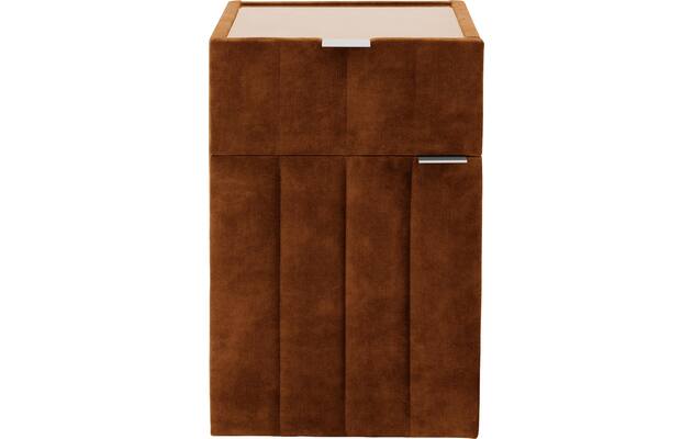 Goossens excellent nachtkastje briljant supreme bruin stof - 8219203-01