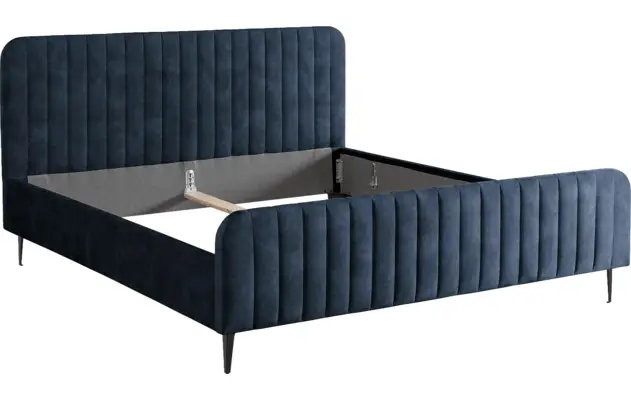Goossens bedframe attent blauw stof - 8219239-05
