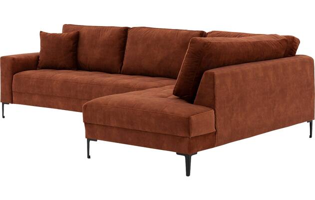 Goossens hoekbank coco bruin stof - 8219559-gespiegeld-04