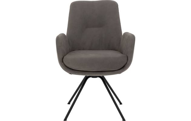 Goossens excellent eetkamerstoel mabach grijs leer - 8220163-02