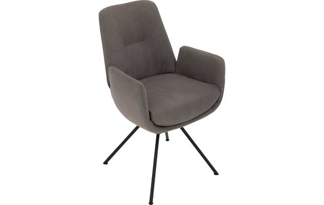 Goossens excellent eetkamerstoel mabach grijs leer - 8220163-03