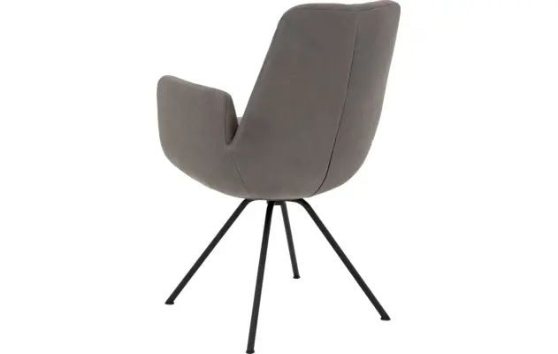 Goossens excellent eetkamerstoel mabach grijs leer - 8220163-04