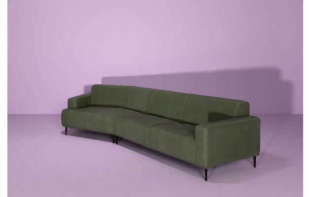 Goossens excellent loungebank prato groen stof - 8221000-01