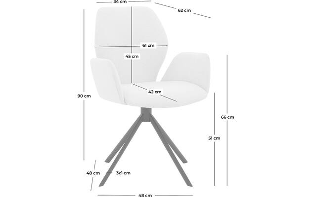 Goossens eetkamerstoel hera grijs stof - 8221043-goossens-hera-stoel-onderdelen-stof-50
