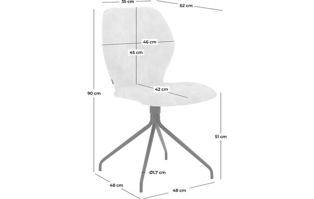 Goossens eetkamerstoel hera wit stof - 8221072-goossens-hera-stoel-onderdelen-stof-50