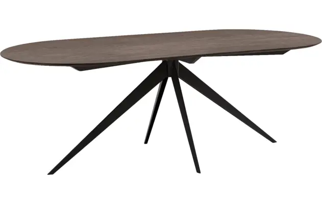 Goossens excellent eettafel uniek donker bruin eiken - 8221191-01