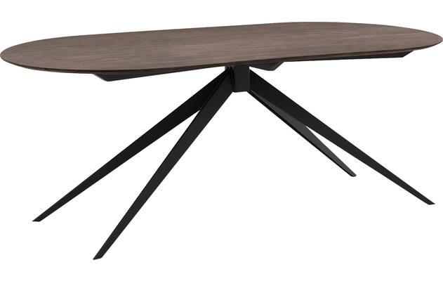 Goossens excellent eettafel uniek donker bruin eiken - 8221526-01