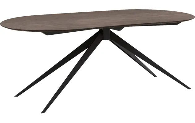 Goossens excellent eettafel uniek donker bruin eiken - 8221526-01