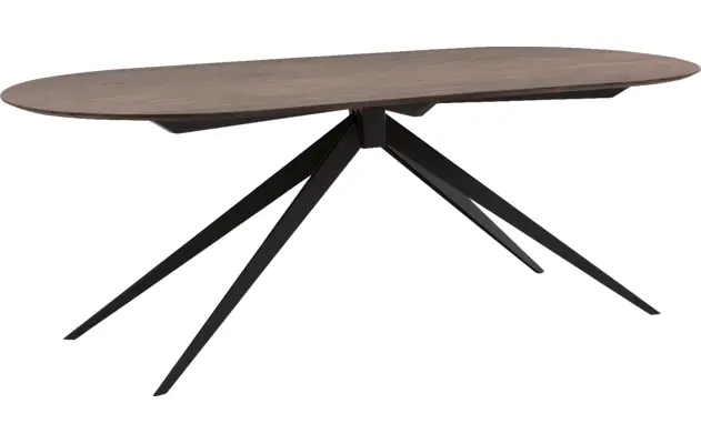 Goossens excellent eettafel uniek donker bruin eiken - 8221527-01