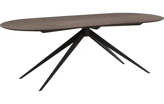 Goossens excellent eettafel uniek donker bruin eiken - 8221528-01