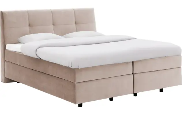 Goossens basic boxspring compleet gusta beige stof - 8221899-01-A