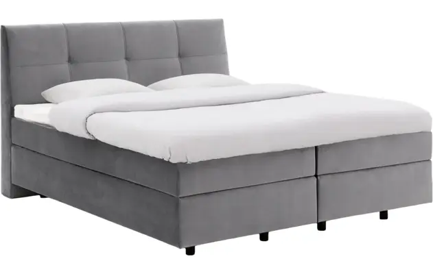 Goossens basic boxspring compleet gusta grijs stof - 8221901-01-A