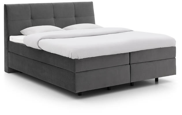 Goossens basic boxspring compleet gusta grijs stof - 8221902-01-A