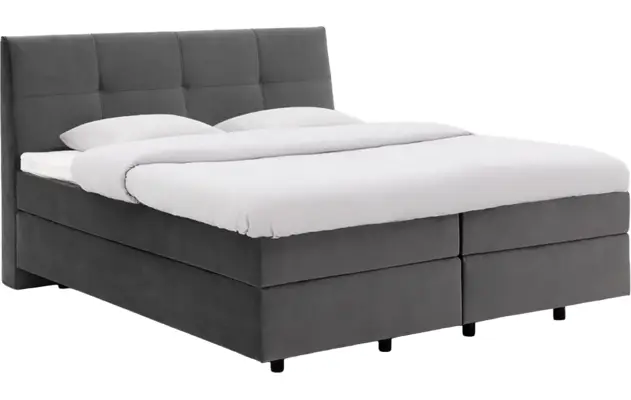 Goossens basic boxspring compleet gusta grijs stof - 8221902-01-A