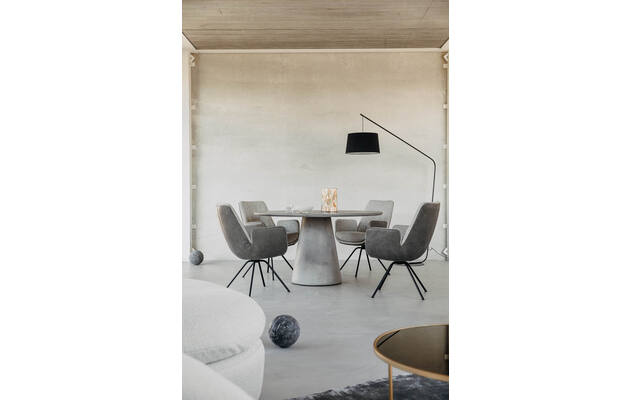 Goossens eettafel stone grijs beton - 8222077s-01