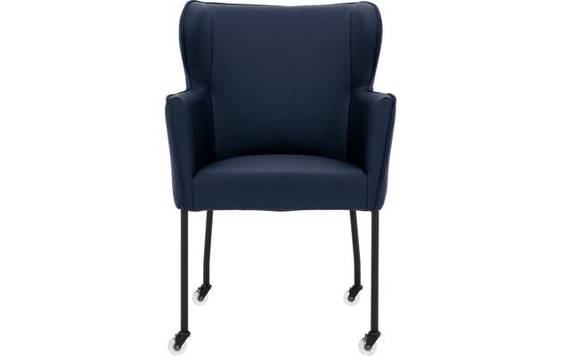 Goossens excellent eetkamerstoel leogang blauw leer - 8222218-03
