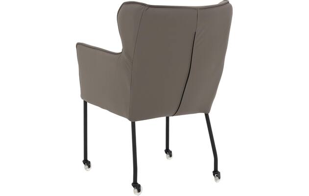 Goossens excellent eetkamerstoel leogang grijs leer - 8222221-02