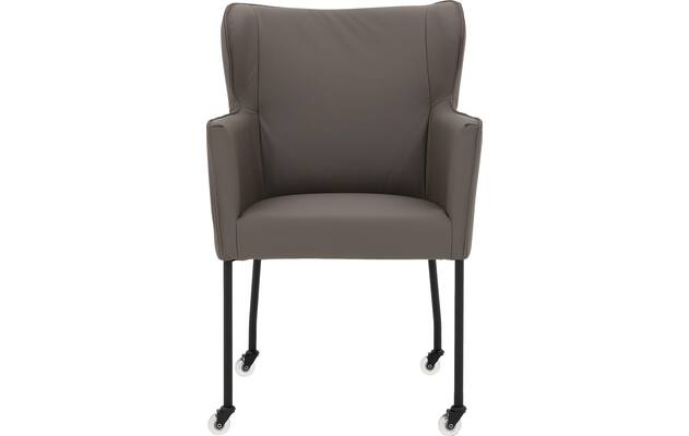 Goossens excellent eetkamerstoel leogang grijs leer - 8222221-03