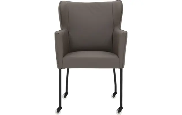 Goossens excellent eetkamerstoel leogang grijs leer - 8222221-03