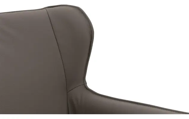 Goossens excellent eetkamerstoel leogang grijs leer - 8222221-07