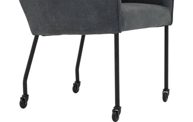 Goossens excellent eetkamerstoel leogang blauw leer - 8222231-05