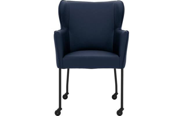 Goossens excellent eetkamerstoel leogang blauw leer - 8222232-03