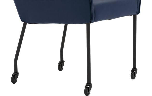 Goossens excellent eetkamerstoel leogang blauw leer - 8222232-05