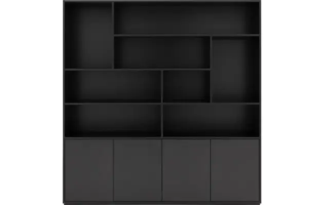 Goossens basic buffetkast madrid zwart melamine - 8222630-01