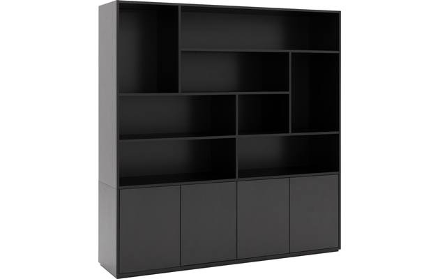 Goossens basic buffetkast madrid zwart melamine - 8222630-02