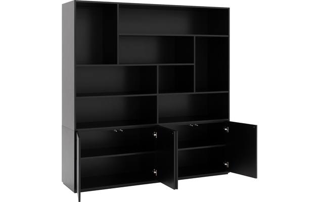 Goossens basic buffetkast madrid zwart melamine - 8222630-04
