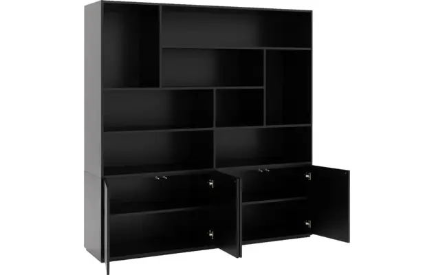 Goossens basic buffetkast madrid zwart melamine - 8222630-04