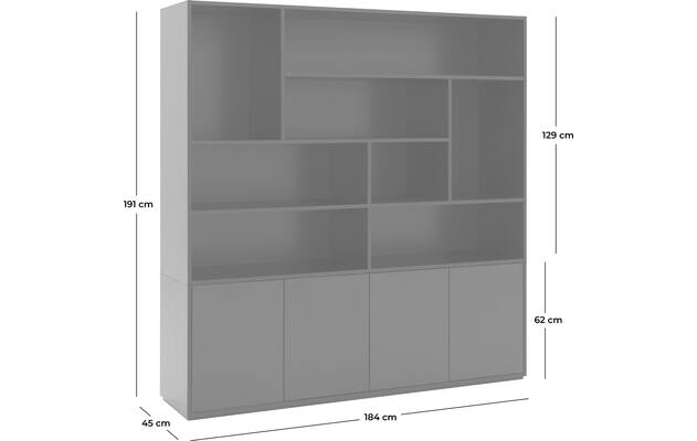 Goossens basic buffetkast madrid zwart melamine - 8222630-goossens-basic-madrid-buffetkast-melamine-50