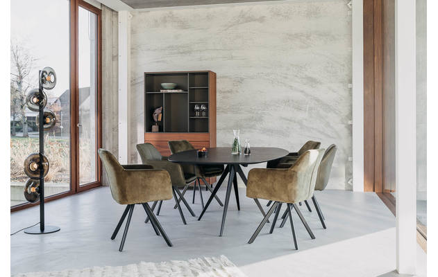 Goossens excellent eettafel uniek zwart eiken - 8222966-01
