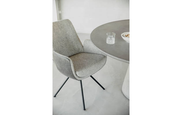 Goossens excellent eetkamerstoel mabach grijs stof - 8222971-02