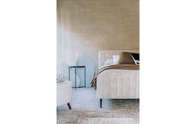 Goossens bedframe attent beige stof - 8223584-02