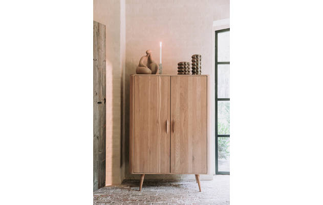 Goossens opbergkast bjarte wit eiken - 8223587-01