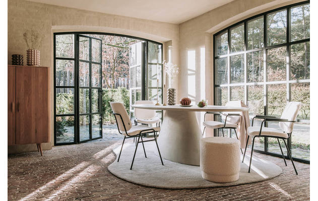 Goossens eettafel stone grijs beton - 8223588-01
