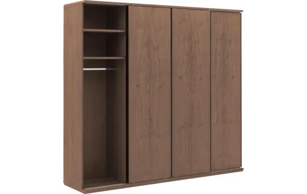 Goossens excellent kledingkast wood donker bruin eiken - 8223635-04