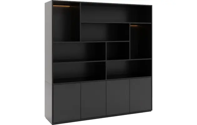 Goossens basic buffetkast madrid zwart melamine - 8223663-02