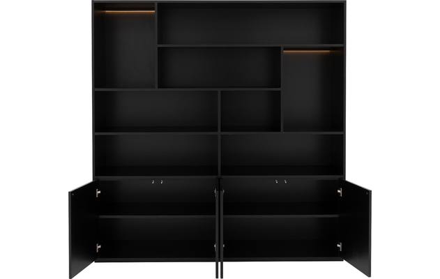 Goossens basic buffetkast madrid zwart melamine - 8223663-03