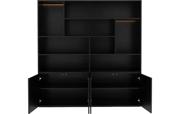 Goossens basic buffetkast madrid zwart melamine - 8223663-03